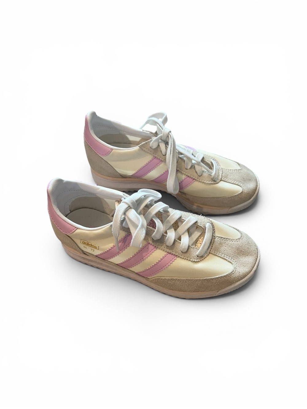 adidas Originals SL 72 shoes in a Chalk White and Bliss Lilac size 5
